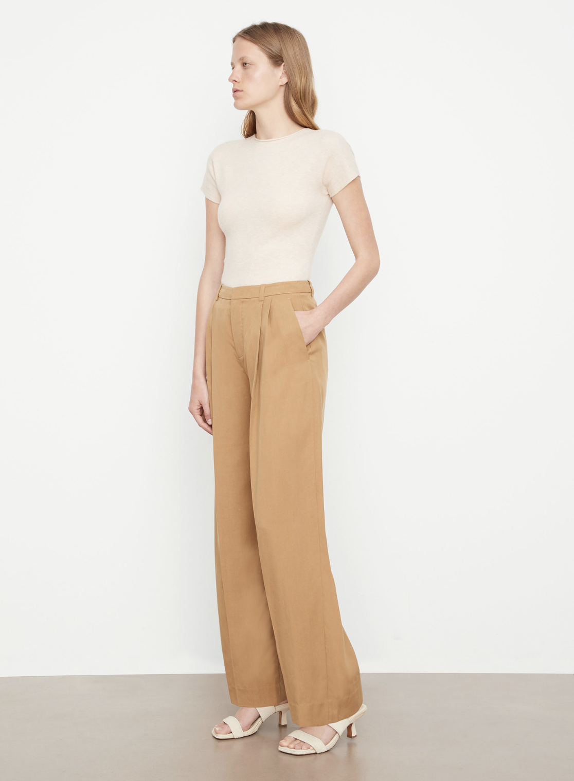 VINCE Drop Waist Pleated Trouser - Amber Wave
