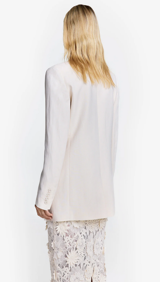 SMYTHE Shawl Collar Oversized Blazer - Tennis Racket Bone