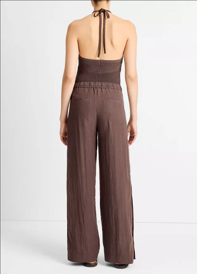 VINCE Side Snap Pull-on Pant - Dark Coffee