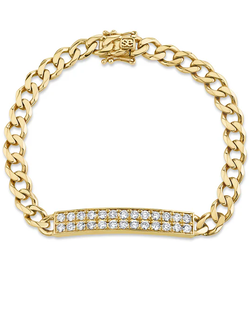 SYDNEY EVAN Diamond ID Bar Bracelet
