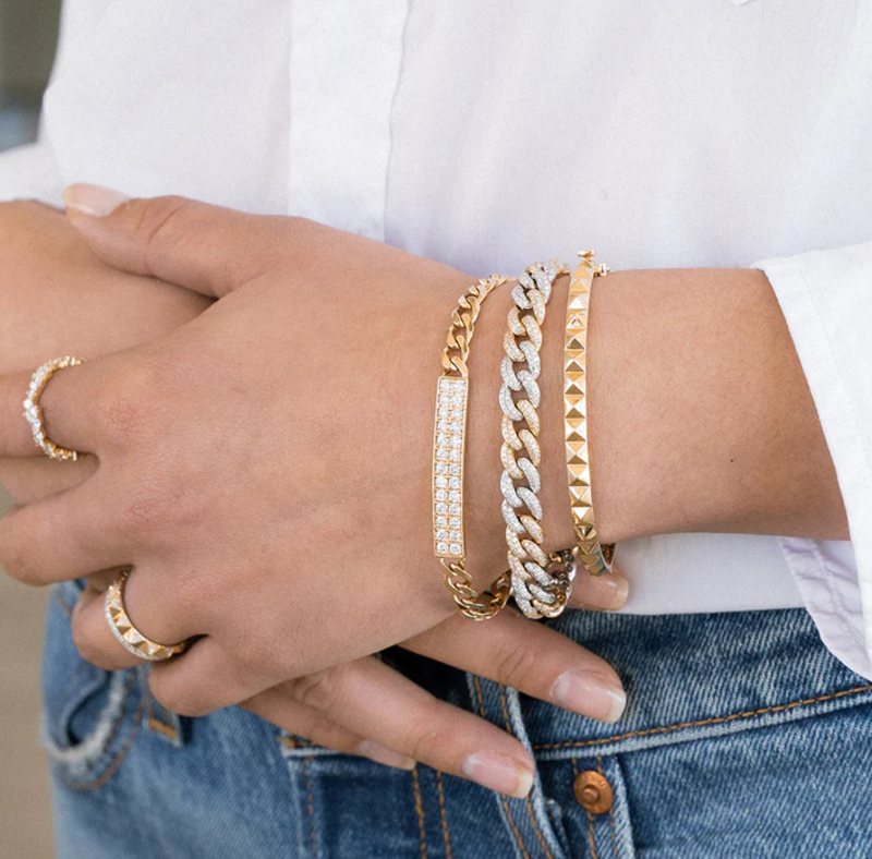 SYDNEY EVAN Diamond ID Bar Bracelet