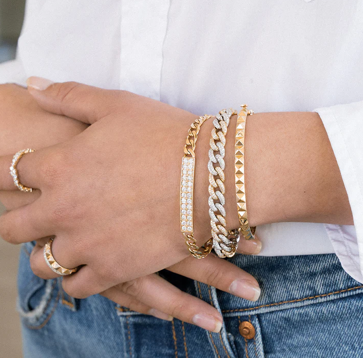 SYDNEY EVAN Diamond ID Bar Bracelet