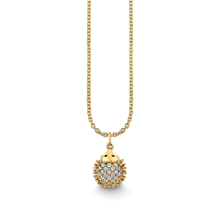 SYDNEY EVAN Pave Hedgehog Charm Necklace