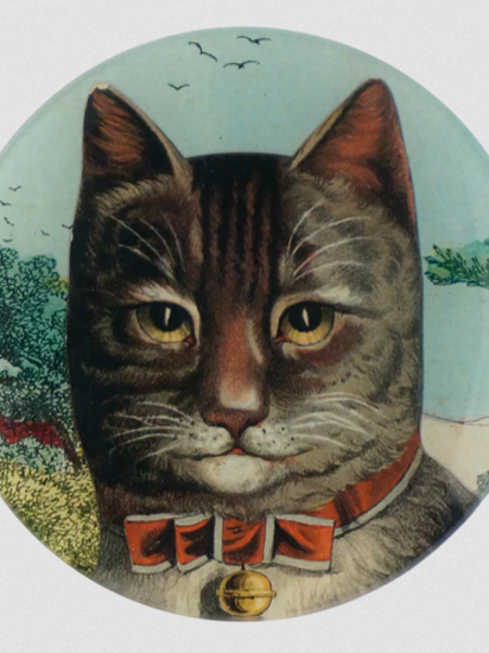 JOHN DERIAN 5 1/4" Round Plate - Country Cat