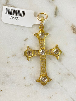 SENNOD Polki Diamond Cross Vignette