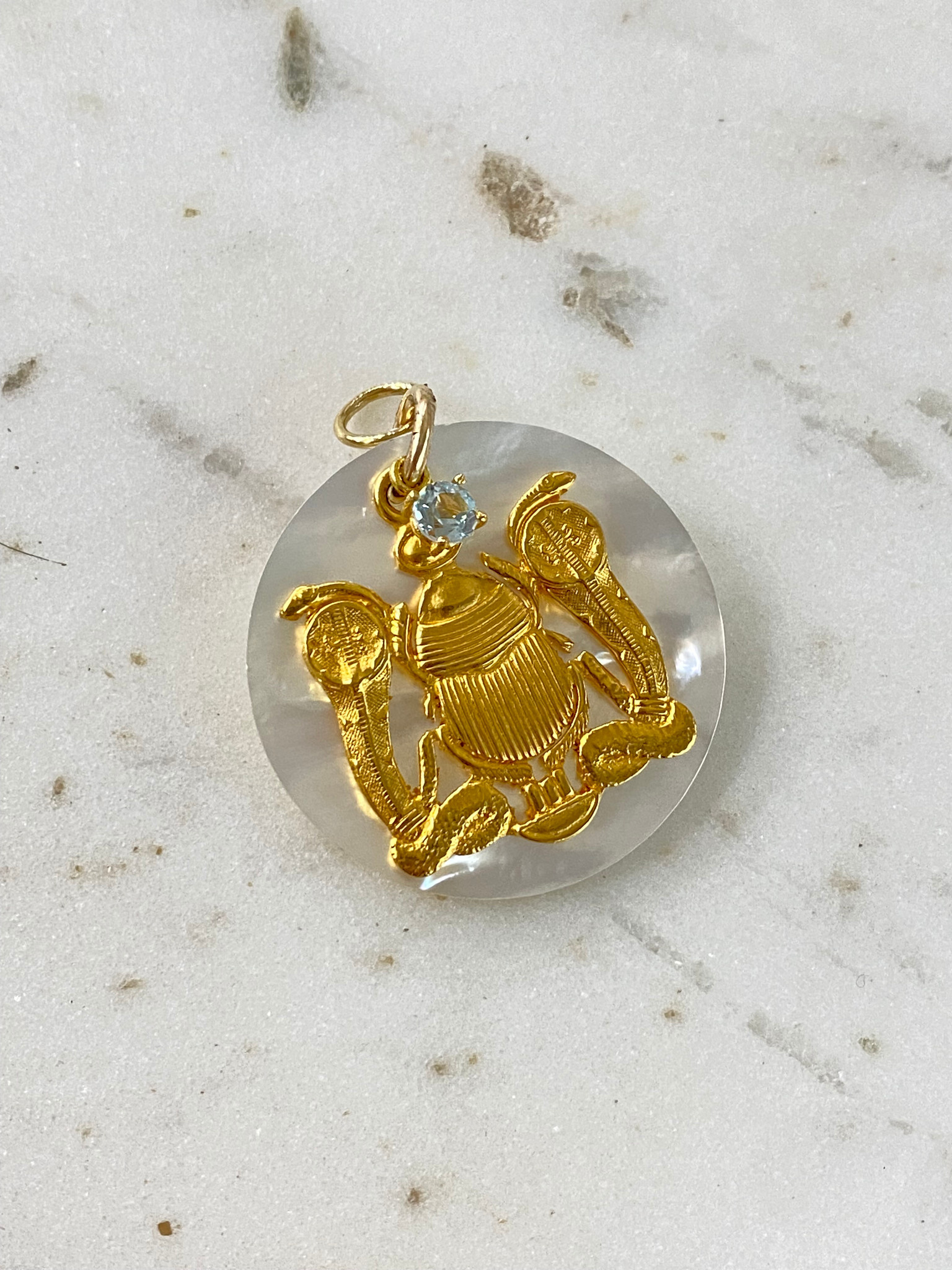 SENNOD Mother of Pearl with Scarab Vignette