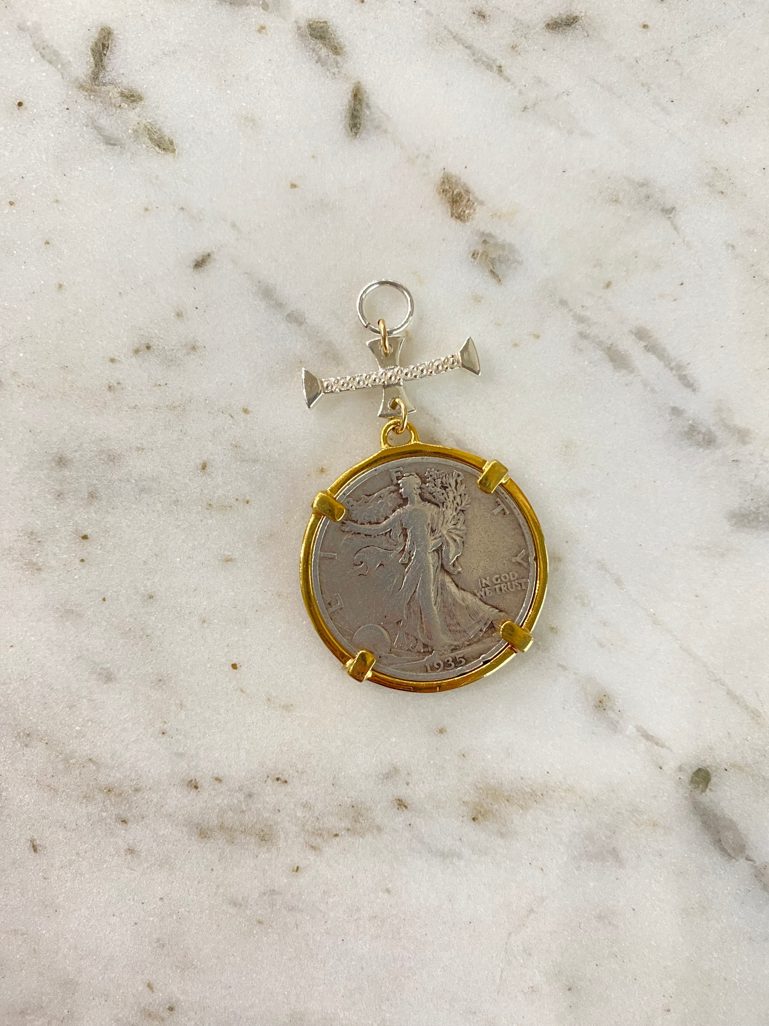 SENNOD Silver Bar Walking Liberty Coin Vignette