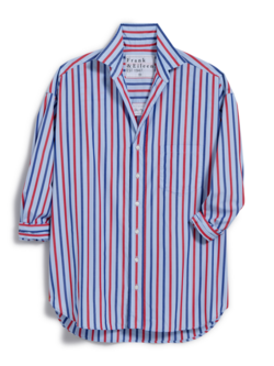 FRANK & EILEEN Shirley Poplin - Navy, Blue, Red Stripe