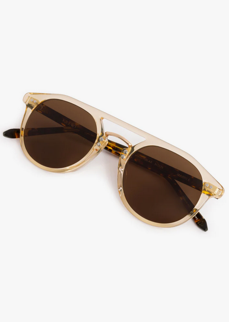KREWE Markle - Champagne + Rue Tortoise 18K Polarized