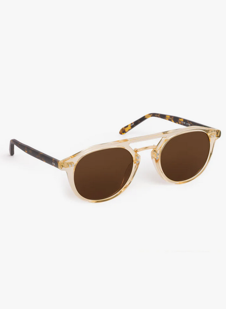 KREWE Markle - Champagne + Rue Tortoise 18K Polarized