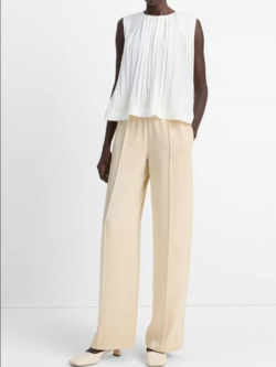 VINCE Side-Strap Crepe Pull-On Pant - Pale Canyon