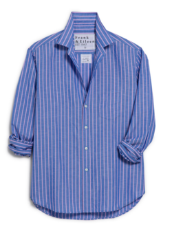 FRANK & EILEEN Eileen Casual Cotton - Blue / Pink Stripe