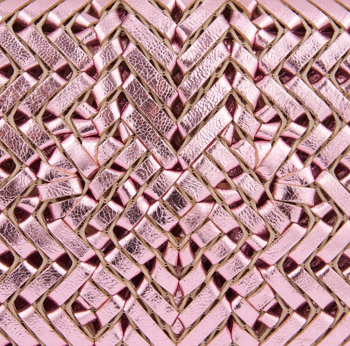 ANYA HINDMARCH Neeson Tassel Clutch - Peony Pink Mirror