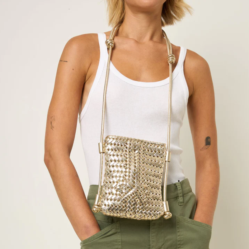 ANYA HINDMARCH Neeson Crossbody Pouch - Gold Mirror