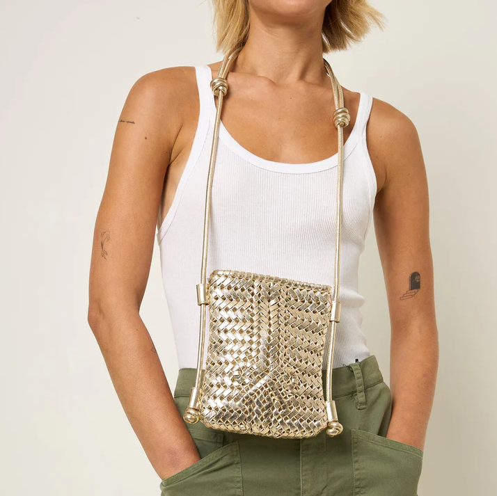 ANYA HINDMARCH Neeson Crossbody Pouch - Gold Mirror