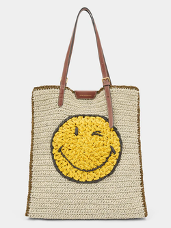 ANYA HINDMARCH Raffia Wink Tote - Natural