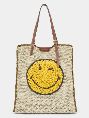 ANYA HINDMARCH Raffia Wink Tote - Natural
