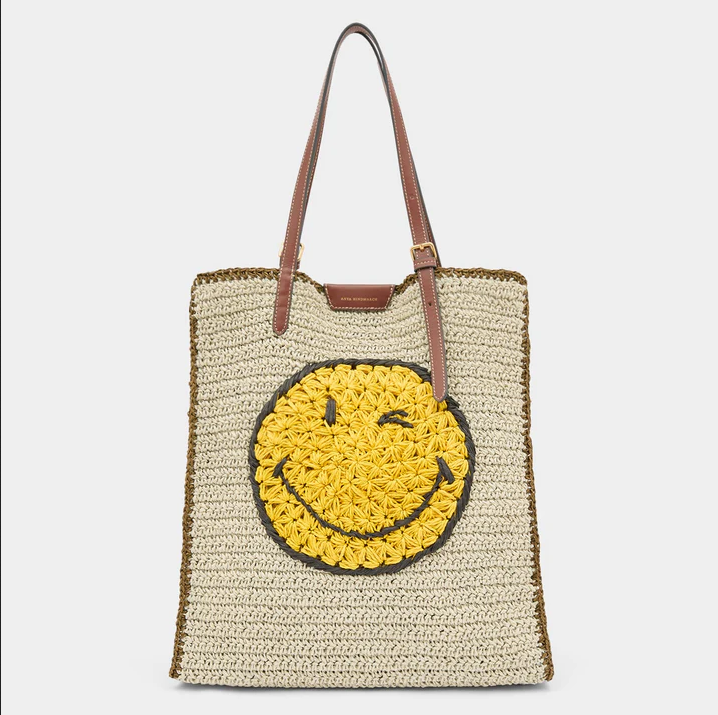 ANYA HINDMARCH Raffia Wink Tote - Natural