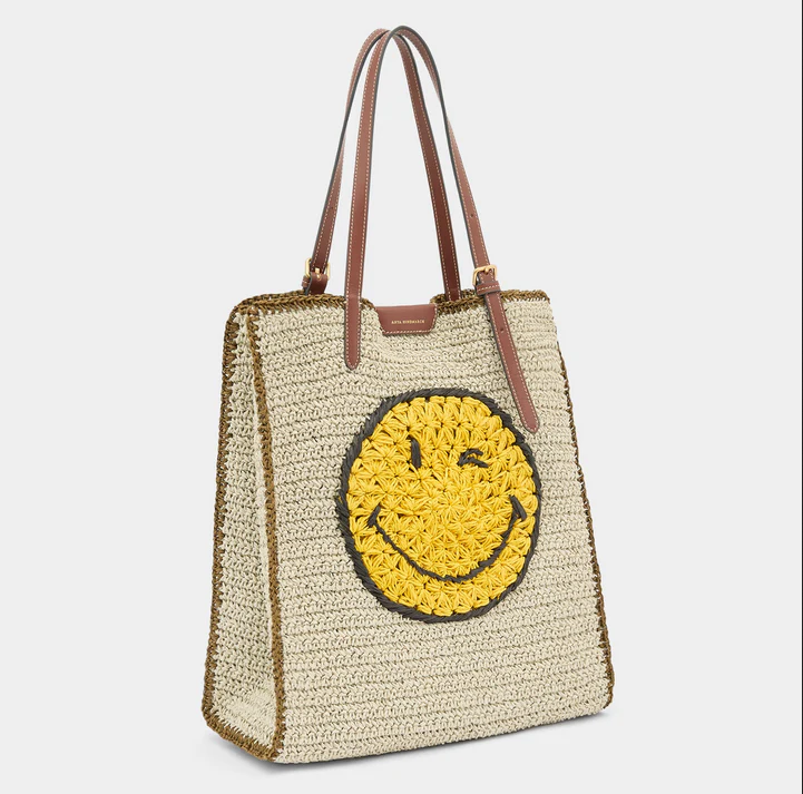 ANYA HINDMARCH Raffia Wink Tote - Natural