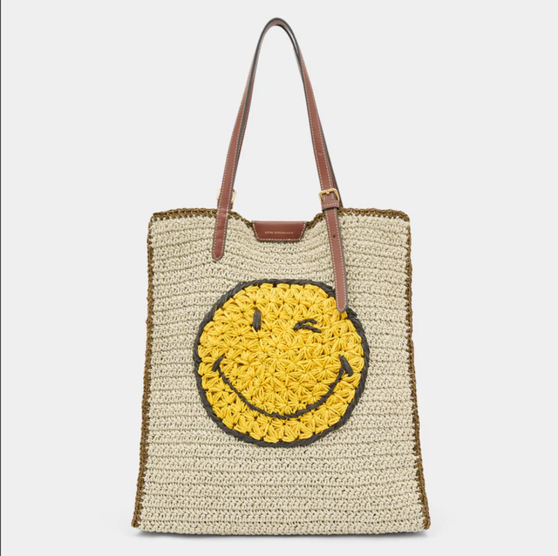 ANYA HINDMARCH Raffia Wink Tote - Natural