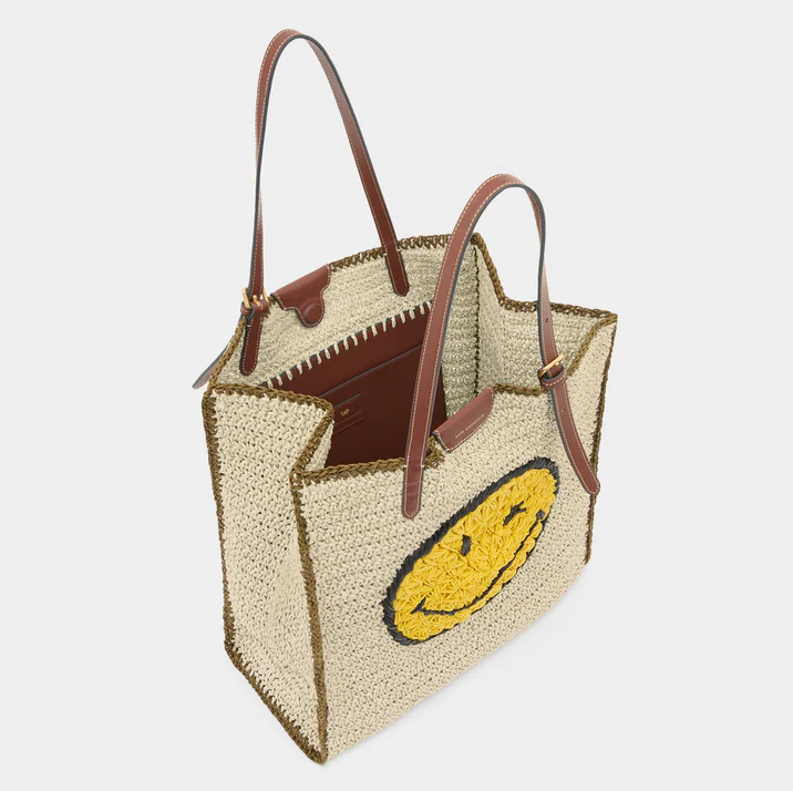 ANYA HINDMARCH Raffia Wink Tote - Natural
