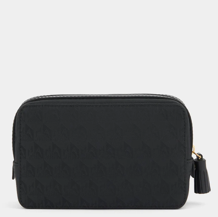 ANYA HINDMARCH Nylon Important Things Pouch AH Logo - Black