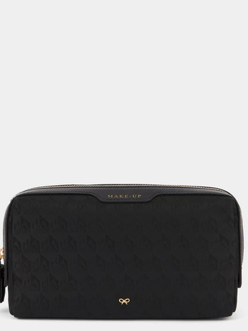 ANYA HINDMARCH Nylon Make Up AH Logo - Black