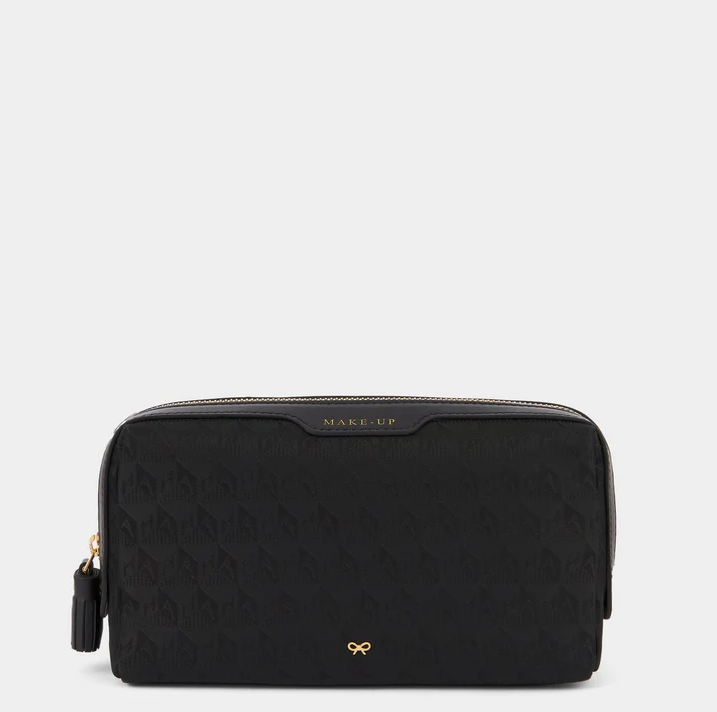 ANYA HINDMARCH Nylon Make Up AH Logo - Black
