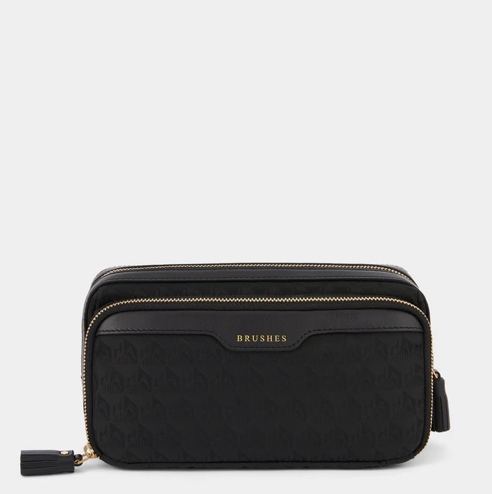 ANYA HINDMARCH Nylon Make Up AH Logo - Black