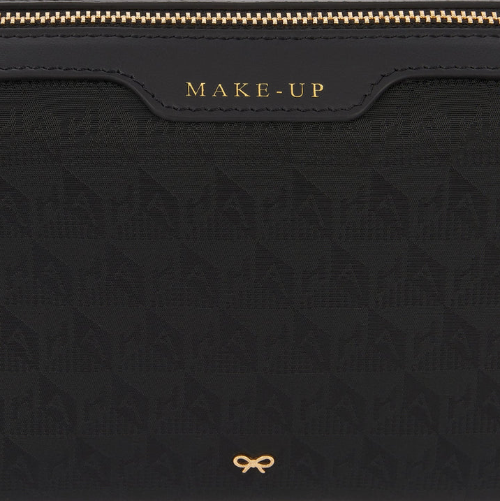 ANYA HINDMARCH Nylon Make Up AH Logo - Black