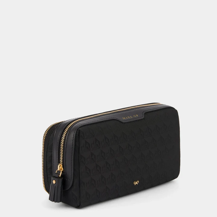ANYA HINDMARCH Nylon Make Up AH Logo - Black