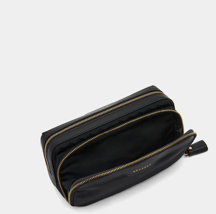 ANYA HINDMARCH Nylon Make Up AH Logo - Black