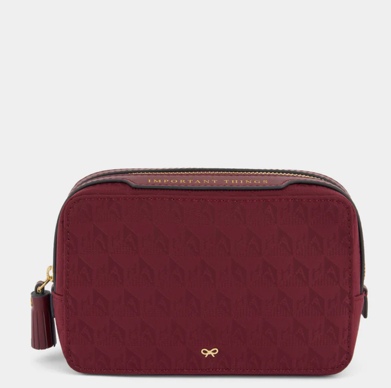 ANYA HINDMARCH Nylon Important Things Pouch AH Logo - Medium Red