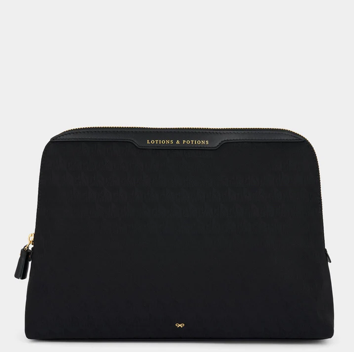 ANYA HINDMARCH Nylon Lotions & Potions AH Logo - Black