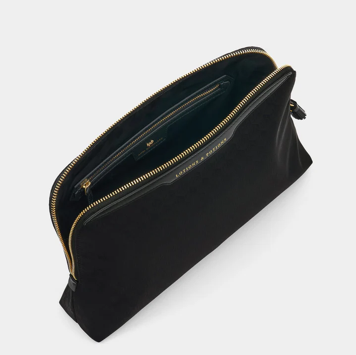 ANYA HINDMARCH Nylon Lotions & Potions AH Logo - Black