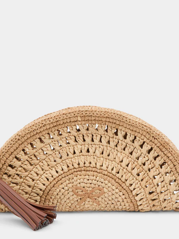 ANYA HINDMARCH Half Moon Raffia Clutch - Natual