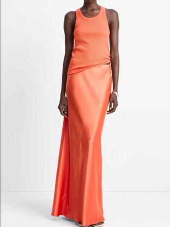 VINCE Satin Maxi Skirt - Burnt Orchid