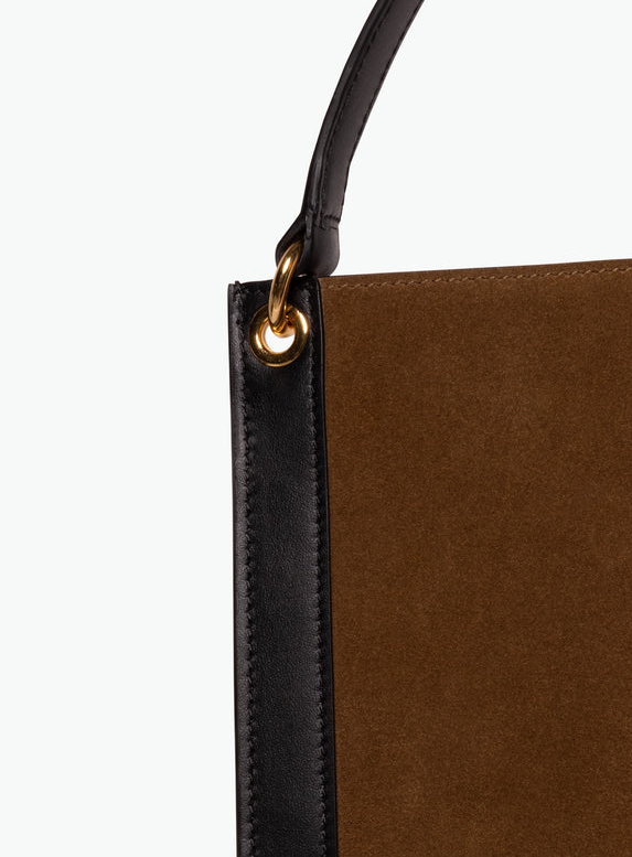 WANDLER Penny Tote - Tabbaco Suede / Black