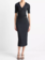 VINCE Textural Cotton Midi Skirt - Coastal Blue
