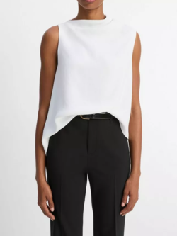 VINCE Asymmetrical Draped A-Line Top -  Off White
