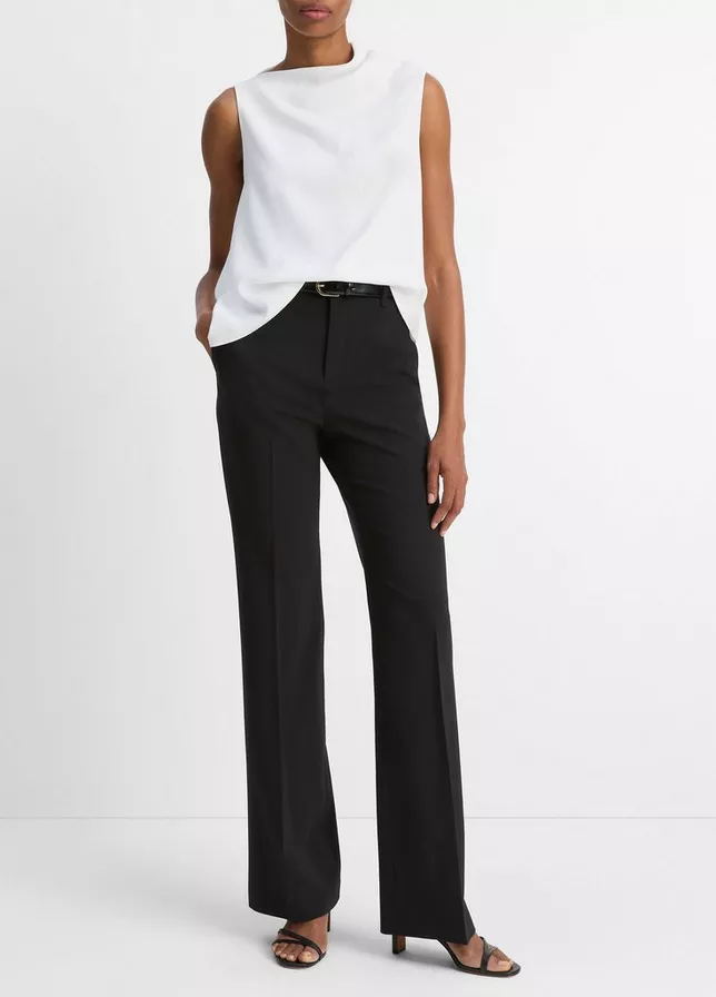 VINCE Asymmetrical Draped A-Line Top -  Off White