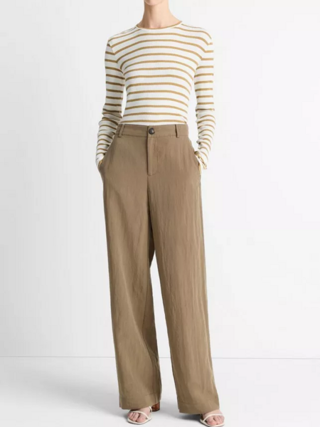 VINCE Textured Relaxed Wide-Leg Pant