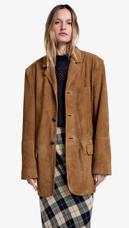 SMYTHE Suede Weekend Jacket - Fawn