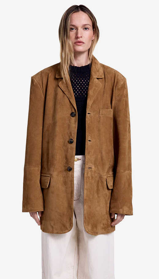 SMYTHE Suede Weekend Jacket - Fawn