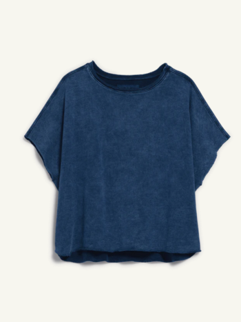 FRANK & EILEEN Olive Fleece Capelet - Indigo Mineral