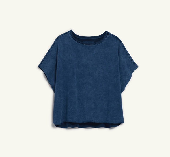 FRANK & EILEEN Olive Fleece Capelet - Indigo Mineral