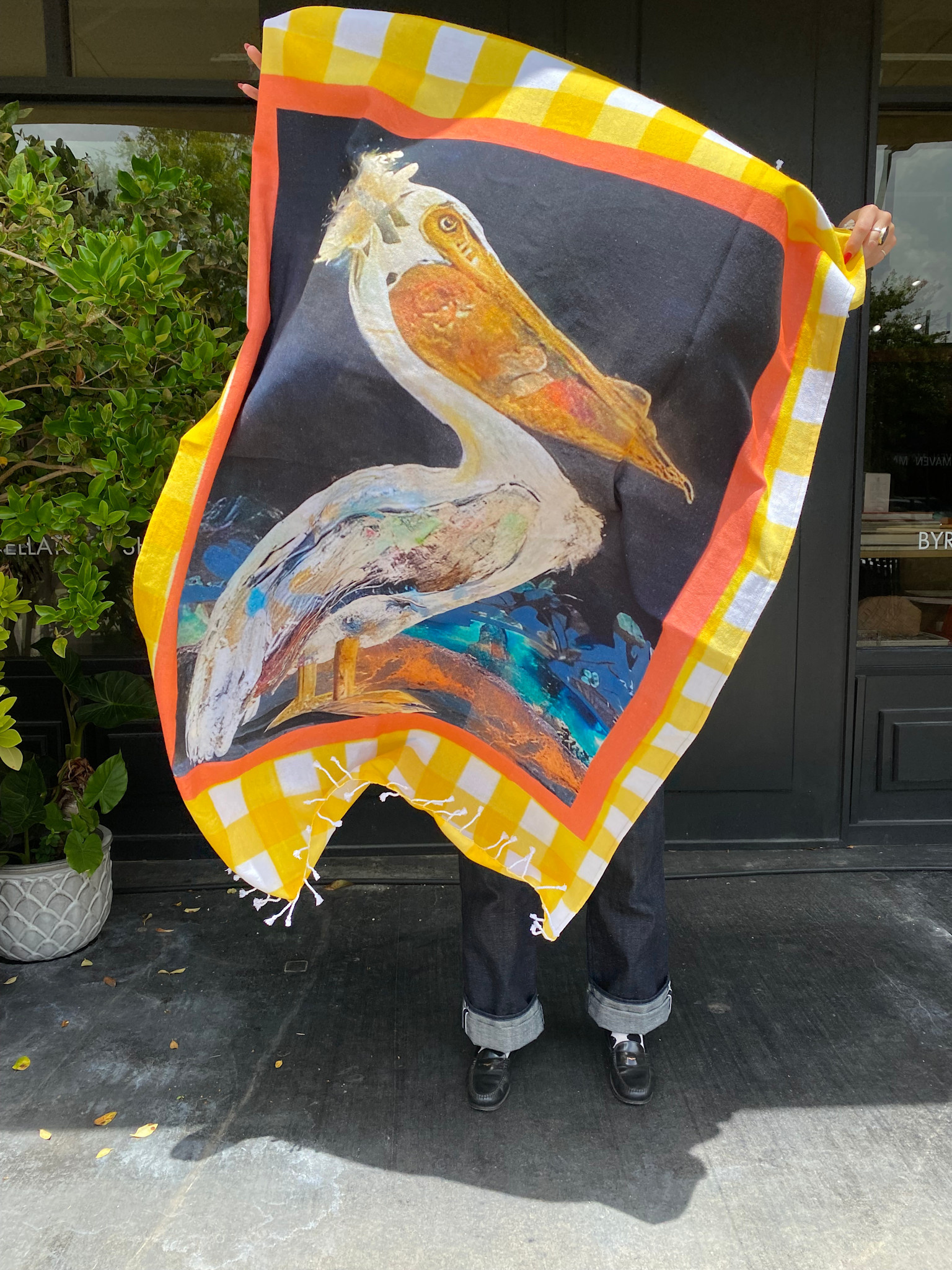 KIM BULLEN 41 X 67" Cotton Towel - Lemons & Lattice