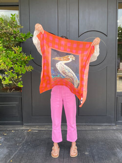 KIM BULLEN 30" Silk Scarf - Porch Pop
