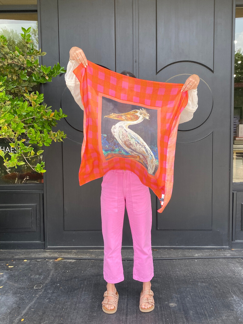 KIM BULLEN 30" Silk Scarf - Porch Pop