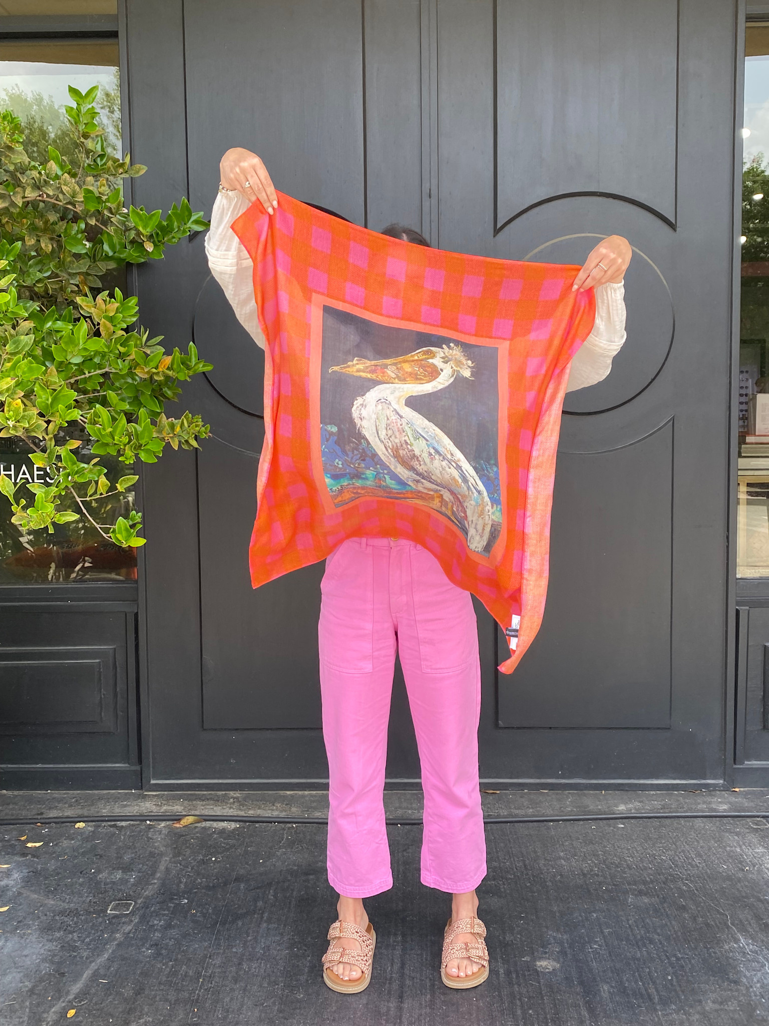 KIM BULLEN 30" Silk Scarf - Porch Pop